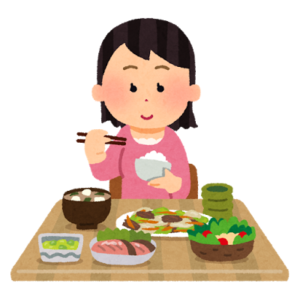 食事をする女の子のイラスト