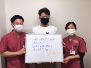 先生方の笑顔の対応がうれしかったです！